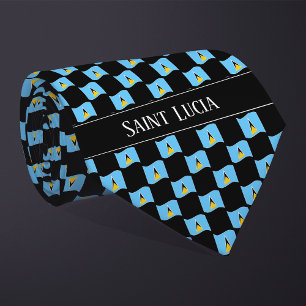 Wavy Saint Lucia Flag Pattern  Tie