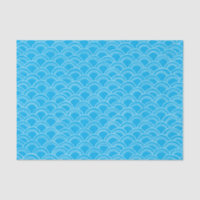 Wavy Scallops Pattern White Blue