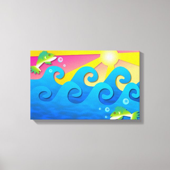 Wavy Sea Canvas Print (Front)