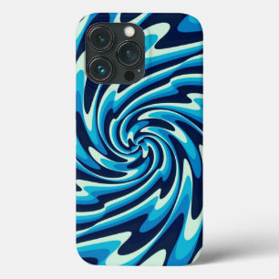 Wavy Sea Pattern (Midnight Blue, Blue, Cyan) iPhone 13 Pro Case