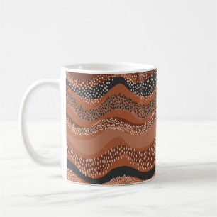 Wavy seamless pattern in natural geo style. Horizo Coffee Mug
