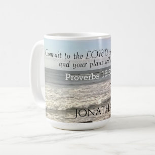  Wavy Seashore Photo Proverbs Bible Verse Ocean Coffee Mug