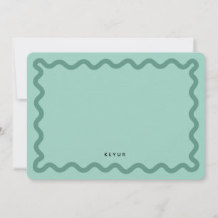 Wavy Simple Stationery Pastel Color Note Card