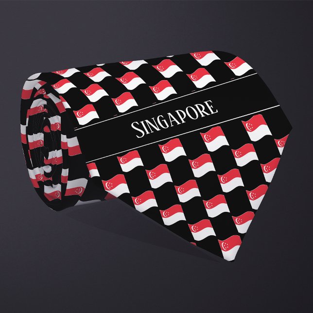 Wavy Singapore Flag Pattern  Tie (Creator Uploaded)