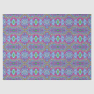 Wavy Sky Blue Multicolored Trippy Pattern Tissue Paper