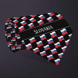 Wavy Slovakia Flag Pattern  Tie