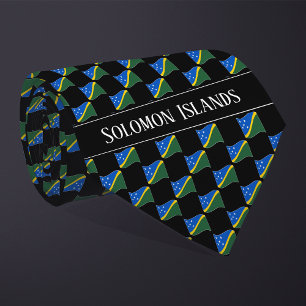 Wavy Solomon Islands Flag Pattern  Tie