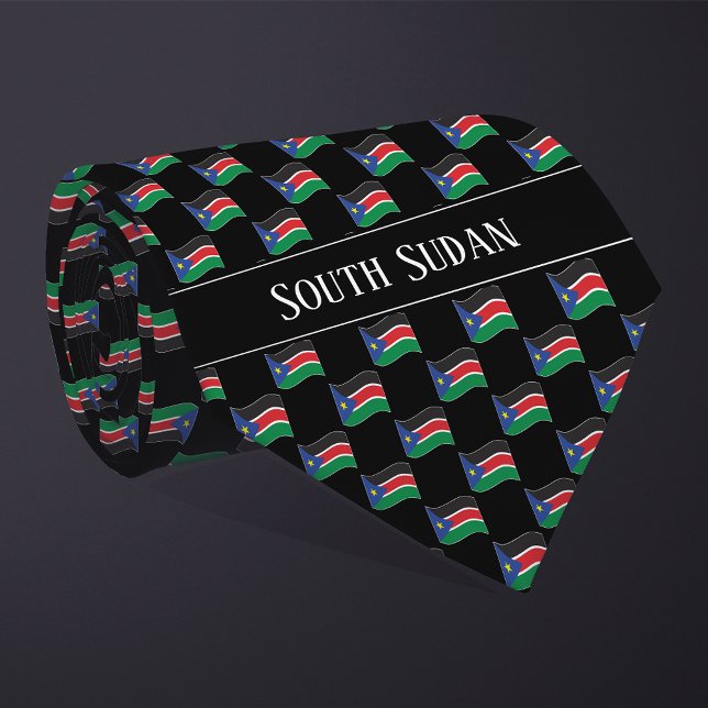 Wavy South Sudan Flag Pattern  Tie (Creator Uploaded)