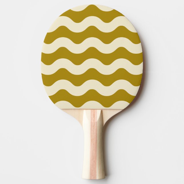 Wavy Stripe Desert Sage Colour Ping Pong Paddle (Front)
