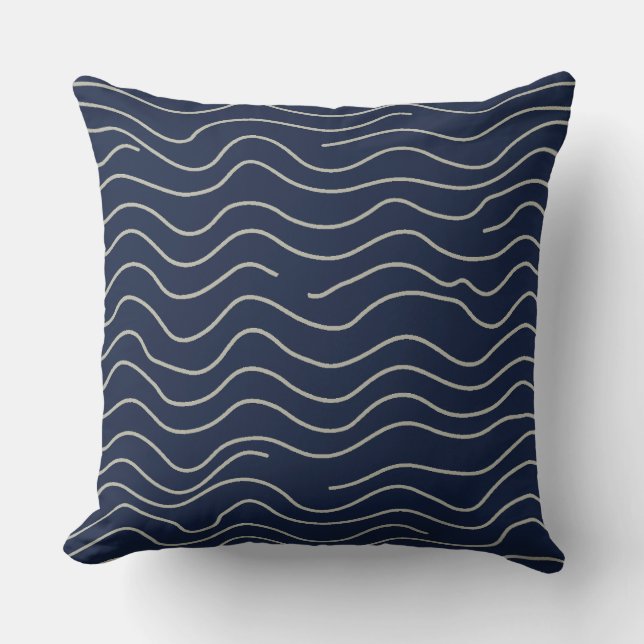 Wavy Stripe Throw Pillow (Front)