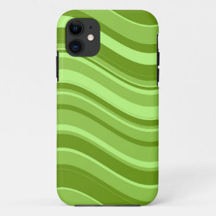 Wavy Stripes Pattern (Lime, Green) iPhone 11 Case