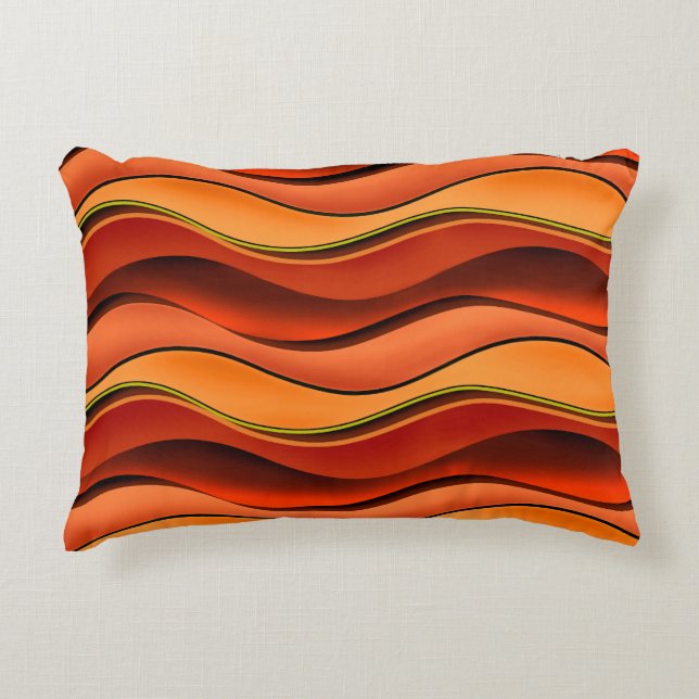Wavy Stripes: Seamless Pattern Design. Accent Pillow (Front)