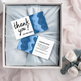 Wavy Stripes Thank You for Your Order Shopping Business Card