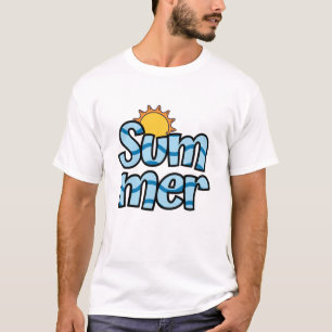 Wavy summer typography tropical  T-Shirt