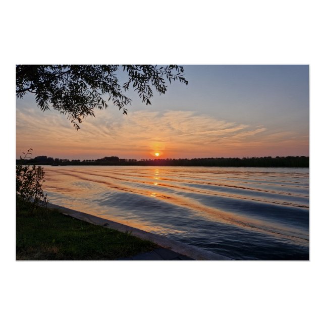 Wavy sunset  poster (Front)
