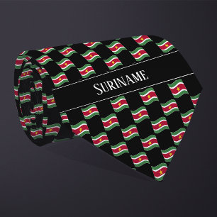 Wavy Suriname Flag Pattern  Tie