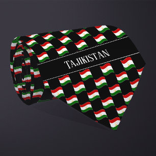 Wavy Tajikistan Flag Pattern  Tie
