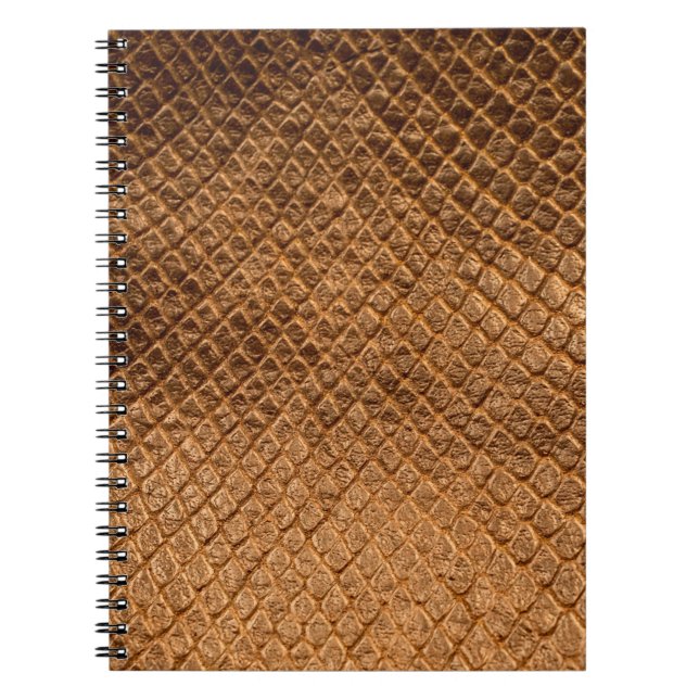 Wavy texture background bronze snake leatherleathe notebook (Front)