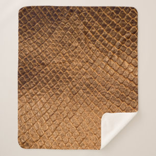 Wavy texture background bronze snake leatherleathe sherpa blanket