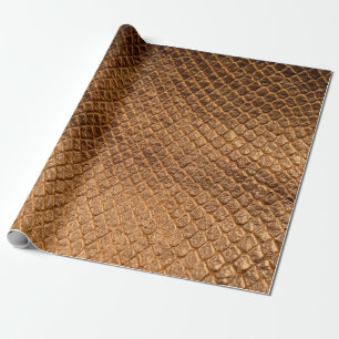 Wavy texture background bronze snake leatherleathe wrapping paper