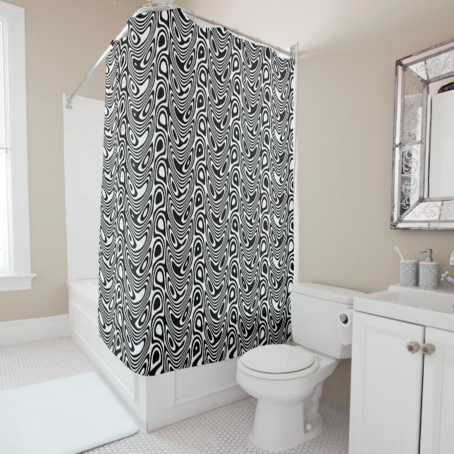 Wavy Trippy Optical Illusion Ying Yang Pattern (In Situ)