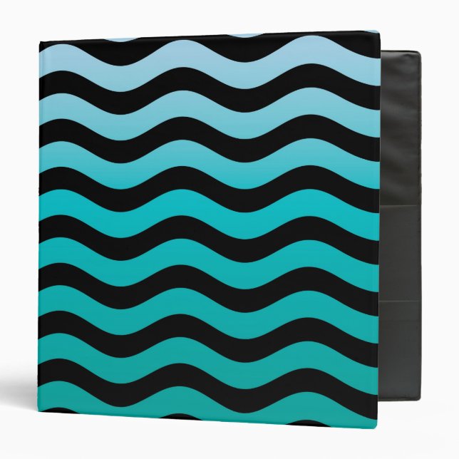 Wavy Turquoise Stripes Binder (Front/Inside)