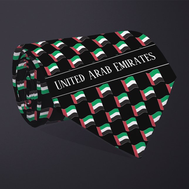Wavy United Arab Emirates Flag Pattern  Tie (Creator Uploaded)