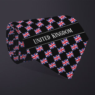 Wavy United Kingdom Flag Pattern Tie