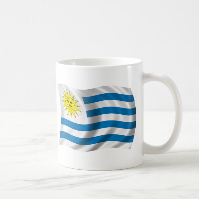 Wavy Uruguay Flag Coffee Mug (Right)