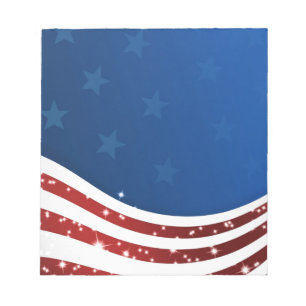 Wavy USA/SAD flag, stars, sochi games Notepad