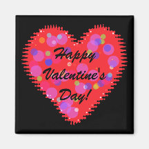 Wavy Valentine's Day Heart and Circles Magnet