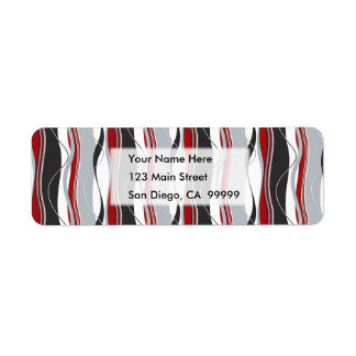 Wavy Vertical Stripes Red White and Grey