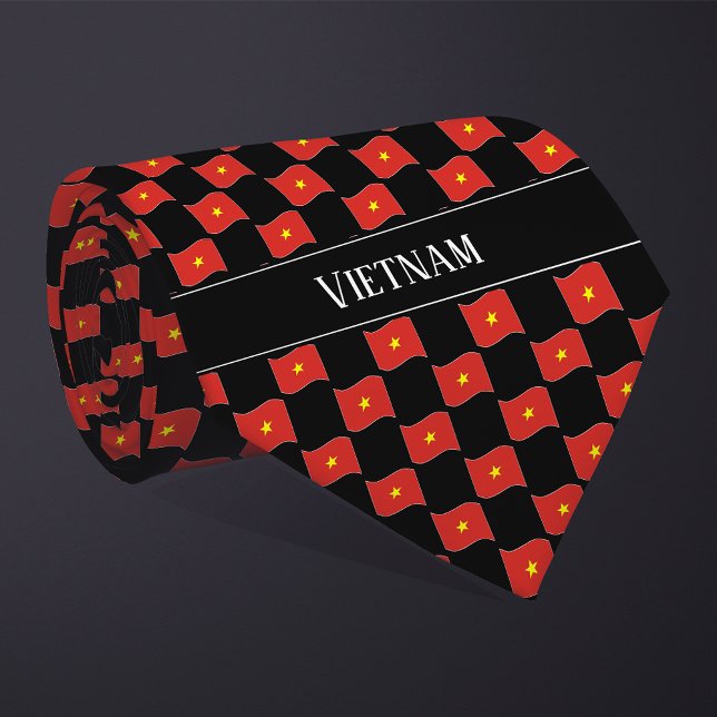 Wavy Vietnam Flag Pattern  Tie (Creator Uploaded)