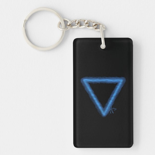 Wavy Water Element Alchemy Symbol Keychain (Front)