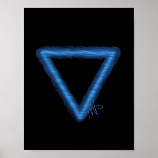 Wavy Water Element Alchemy Symbol Poster