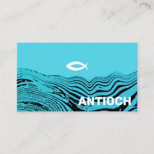 Wavy Waters Jesus Fish Business Card