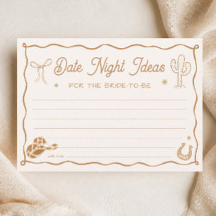 Wavy Western Bridal Shower Date Night Ideas Card