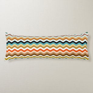 Wavy Zigzag Multicolored Pattern Body Pillow