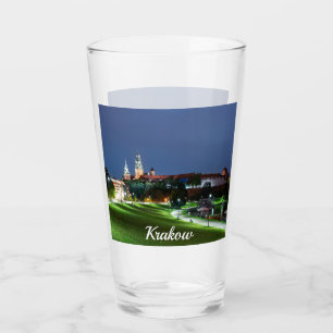 Wawel castle at night in Krakow, Poland Glass