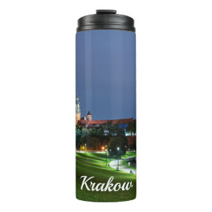Wawel castle at night in Krakow, Poland Thermal Tumbler