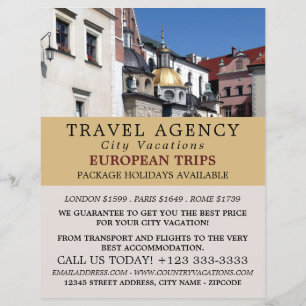 Wawel Cathedral, Kraków, Travel Agency Advertising Flyer
