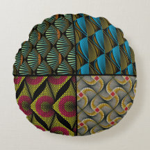 Wax African Round Cushions