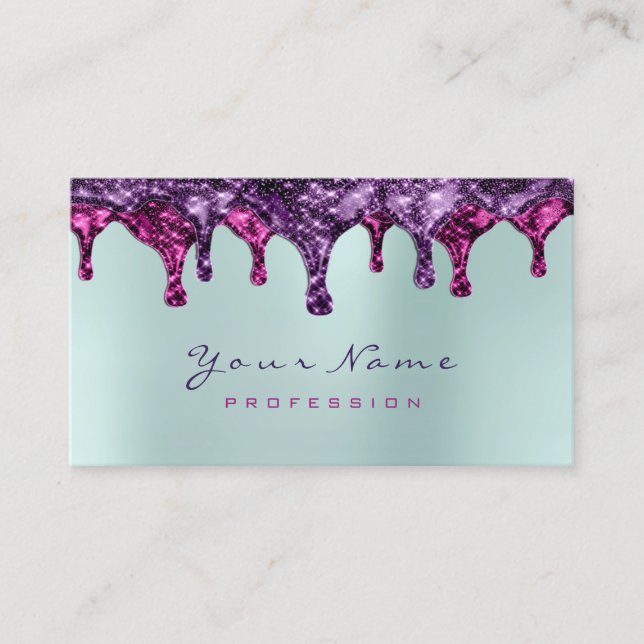 Wax Epilation Pink Depilation Violet Pink Aqua Blu Business Card (Front)