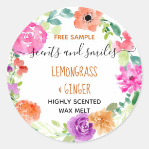 Wax Melt Pretty Floral Free Sample Product Classic Round Sticker