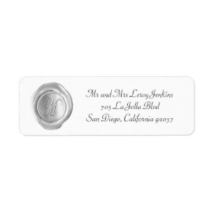 Wax Monogram Address Labels - Script M
