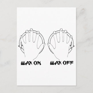 wax on karate postcard
