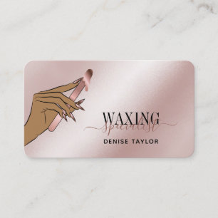 wax rose gold woman hand waxing technician busines business card