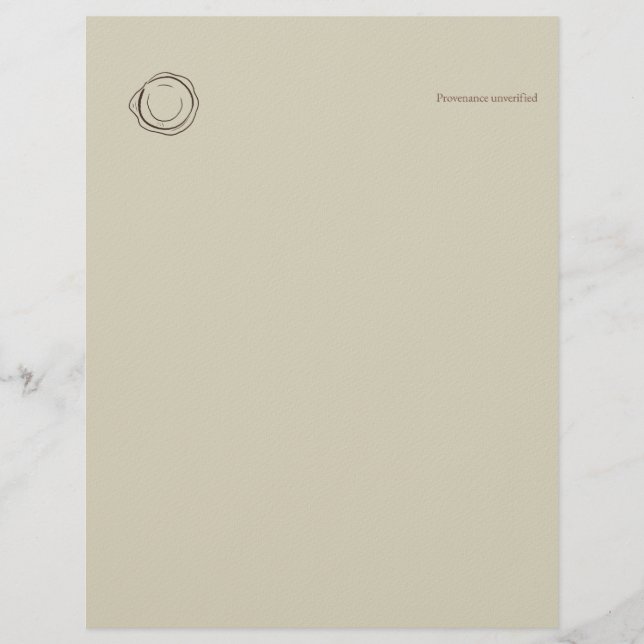 Wax Seal- Forgotten Archive- Minimalist Letterhead (Front)