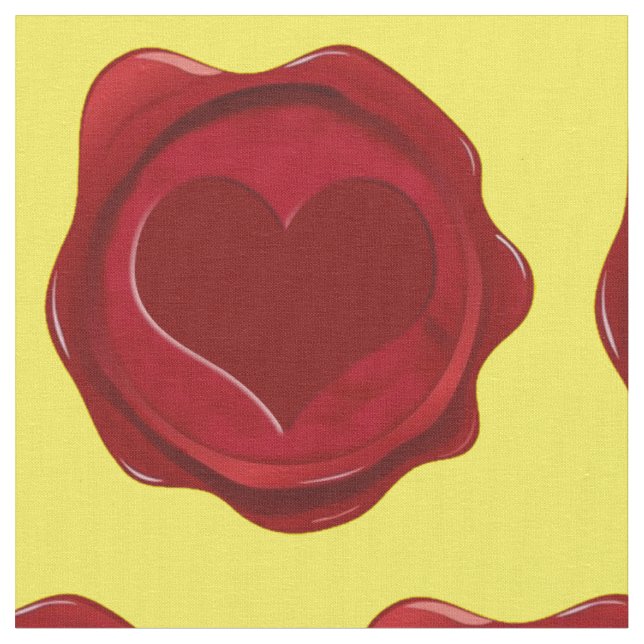 WAX SEAL HEART + your background & ideas Fabric (Close Up)