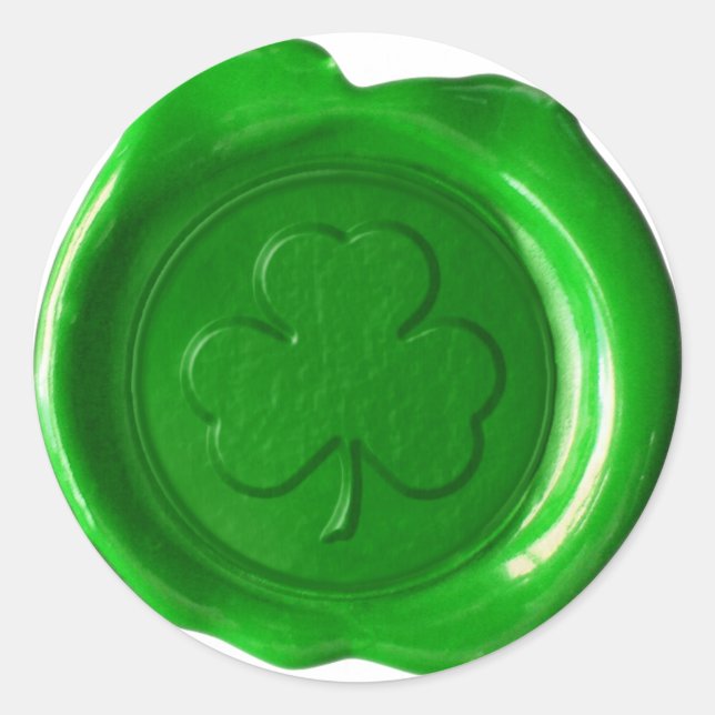 Wax Seal - Irish Green - Shamrock - (Front)